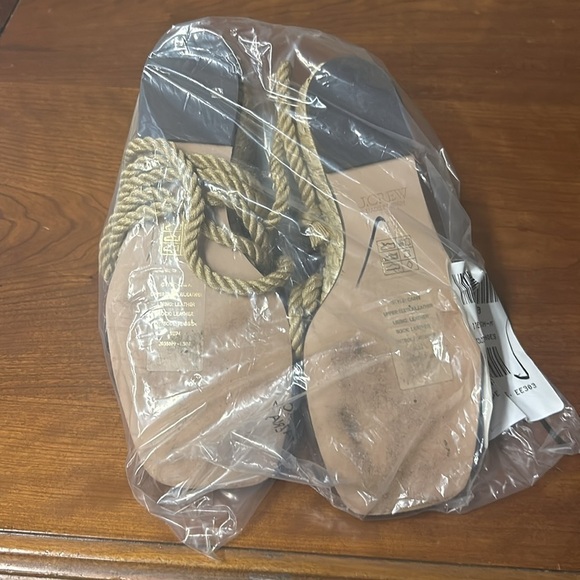 J Crew Made-in-Spain rope lace-up high-heel sandals in leather CA050 - Picture 4 of 5